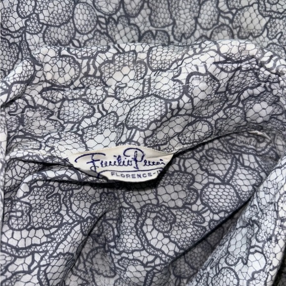 Emilio Pucci Florence Cotton Button Down Shirt, Men’s Medium, Gray/White - Picture 3 of 6